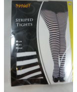 Spirit Halloween White and Black Striped Tights Plus Sz 5&#39;5&quot; - 5&quot;11&quot; to ... - £7.03 GBP
