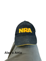 NRA Hat Cap Hook Loop Black Mens One Size Adjustable Logo - £11.67 GBP
