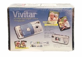 Brand NEW Vivitar ViviCam 3815 4.0MP 2X Digital Zoom Camera - Silver blue - £32.12 GBP