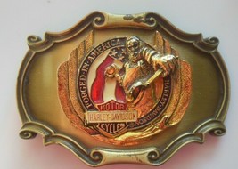 Vintage 1978 Raintree Harley Davidson Forged In America Belt Buckle - £68.44 GBP