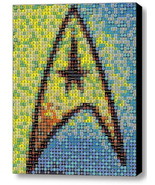 Framed 9X11 inch Star Trek Emblem Mosaic Limited Edition Art Print w/ signed COA - £14.40 GBP