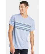 Men&#39;s Short XL Short Sleeve T-Shirt Foggy Blue Stripe Cotton Goodfellow ... - $211.63 MXN