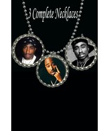 Tupac 2pac Shakur lot 3 necklaces necklace photo picture rapper keepsake - £7.65 GBP