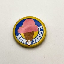 Vintage Ben &amp; Jerry&#39;s Ice Cream Cone Pin Button Pinback Button Advertisement - £6.68 GBP