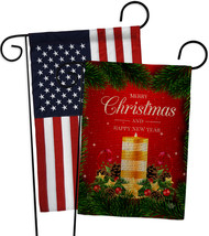Christmas Candle Burlap - Impressions Decorative USA Applique Garden Flags Pack  - £27.65 GBP