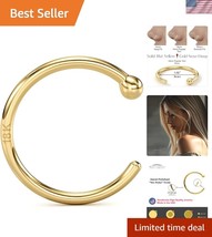 Master Jeweler&#39;s 18k Gold Nose Hoop - Safe &amp; Elegant 5/16 Inch Piercing ... - $1,120.91 MXN