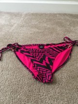 1 Pc George Women&#39;s Pink Black Print Swim Bikini Bottom Size XL - $25.84