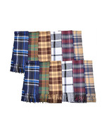 Men&#39;s Polyester Brushed Fleece Colorful Assorted Warm Plaid Scarves 12 Pack - $53.91 CAD
