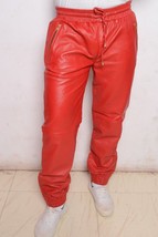 Leather Pants Men Pant Trousers Slim Biker Fit Men&#39;s Jeans Style Real Re... - £98.95 GBP