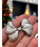 1989 Vintage USSR Silver 916 Brooch Pin for Women Bow Design Signed Jewelry - $149.63