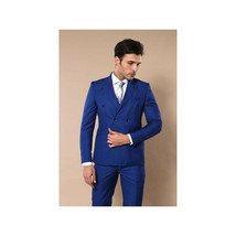 Men Double Breasted Suit WESSI by J.VALINTIN Extra Slim Fit JV5 Royal Blue New image 5