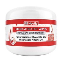Nootie Dog Cat Dermatology Solutions Antibacterial Pads 60 Count - £17.37 GBP