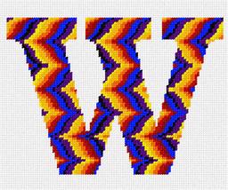 Pepita Needlepoint kit: Letter W Bargello Sunset, 8&quot; x 7&quot; - £40.30 GBP+