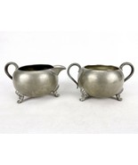 Vintage Pewter Creamer &amp; Sugar Bowl Set, Three-Footed, Concord Pewter, #... - $459.93 MXN