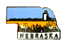 Nebraska State Outline Hat Tac or Lapel Pin - $6.25