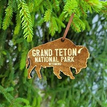 Grand Teton National Park Christmas Ornament Bison 3.75&quot; Wyoming Buffalo WY - $18.80