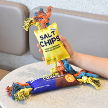 Dog and Cat Toy, Potato Chip Cookie Knot Toy , Pet Vocal Toy with Chew Rope - £14.15 GBP