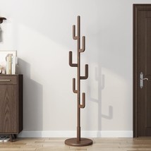 Freestanding Wood Coat Tree With 6 Hooks, Sturdy And Simple Assembly Cac... - £81.79 GBP