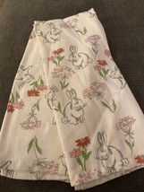 CASABA Absorbent Kitchen Tea Towels Pastel White EASTER Bunny Rabbit Bow... - £11.17 GBP