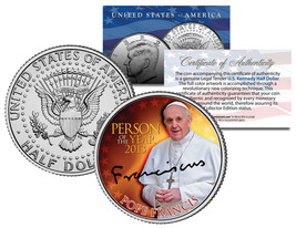 Pope Francis *2013 Person Of The Year* Jfk Kennedy Half Dollar Us Colorized Coin - £6.80 GBP