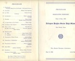 Arlington Heights High School Graduating Exercises Program 1960 Ft Worth... - $24.72