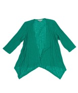 TanJay Shear Open Front Women&#39;s Green Cardigan Sweater Size Medium - $20.82 CAD