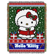 Hello Kitty Snowy Kitty Licensed Holiday 48&quot;x 60&quot; Woven Tapestry Throw by The No - £40.68 GBP