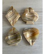 Vintage Onyx/Calcite MCM Playing Cards Poker Suit Ashtrays Set Of 4 Kitsch - $639.15 MXN