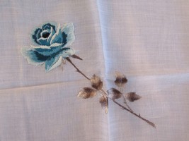 Vintage Swiss Embroidery Cotton Hanky Floral Still With Tag - $8.95