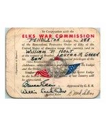 Vintage WWII Era Elks War Commission Courtesy Card Conferring Privilages - £13.27 GBP