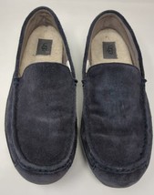 UGG Shoes Men Size 12 Navy Blue Suede Alder Slip On Loafer Sippers 1003419 STAIN - £22.80 GBP