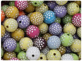 BeadTin Pastel Mix Opaque 12mm Round Acrylic Craft Accent Beads - Silver... - $2.49