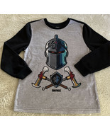Fortnite Boys Gray Black Knight Fleece Long Sleeve Pajama Shirt 8 - $135.05 MXN
