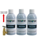 R600a Modern Refrigerant, Convenient (UPRIGHT CAN!) 3 cans &amp; Top Tap Kit... - £31.44 GBP