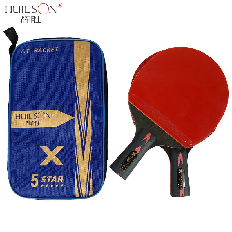 Sporting Huieson 2Pcs Upgraded 5 Star Carbon Table Tennis Racket Set with Table  - £53.54 GBP