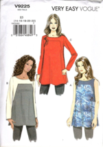 Very Easy Vogue V9225 Misses 14 to 22 Tunic Tops Uncut Sewing Pattern - £13.06 GBP