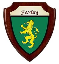 Farley Irish Coat of Arms Shield Plaque - Rosewood Finish - £34.51 GBP