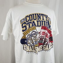 Vintage Milwaukee Brewers County Stadium Last Home Game T-Shirt XL Logo Athletic - £25.76 GBP