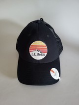 LL Bean Hat Cap Adult Black Snapback Trucker Mesh Patch Mountains - $29.85