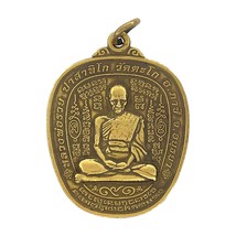 Thai Amulet Phra LP Ruay Wat Tako Temple Magic Vintage Brass Gold Lucky Talisman - £11.98 GBP