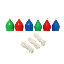 6 New Wooden Spinning Top Tops Toy Adult Kid Trompos with Cord con Cabuya - £19.53 GBP