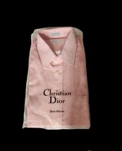 Vintage Christian DIOR Short Sleeve Pink Dress Shirt Mens Size 15.5 New - $77.22