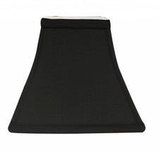 8&quot; Black with White Lining Square Bell Shantung Lampshade - $82.12