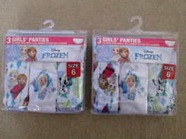 Lot of 2 NWT Girl’s Disney Frozen Panties  3-Packs Size 6 - £8.65 GBP