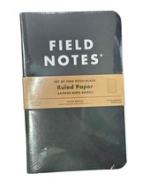 Set of 2 Field Notes Pitch Black Ruled Paper 64 Page Note Books 4-3/4&quot; X... - $15.83