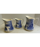 3pc lot Alfred Meakin &quot;Tintern&quot; Blue Transferware Pitcher, Great Condition - €73,19 EUR