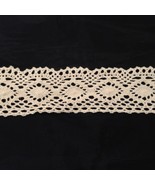2 Y Natural Color Cotton Crochet Cluny Double Scalloped Trim 1 7/8&quot; US S... - $18.21 MXN