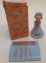 Enesco Birthday Girl Figurine Age 2 1981 Blonde Blue Dress Growing Up New in Box - $9.85