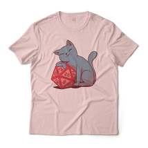 Dungeons And Dragons Cat With A D20 Die Graphic Tee - £20.14 GBP