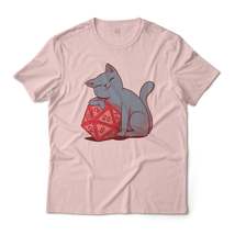 Dungeons And Dragons Cat With A D20 Die Graphic Tee - £19.31 GBP